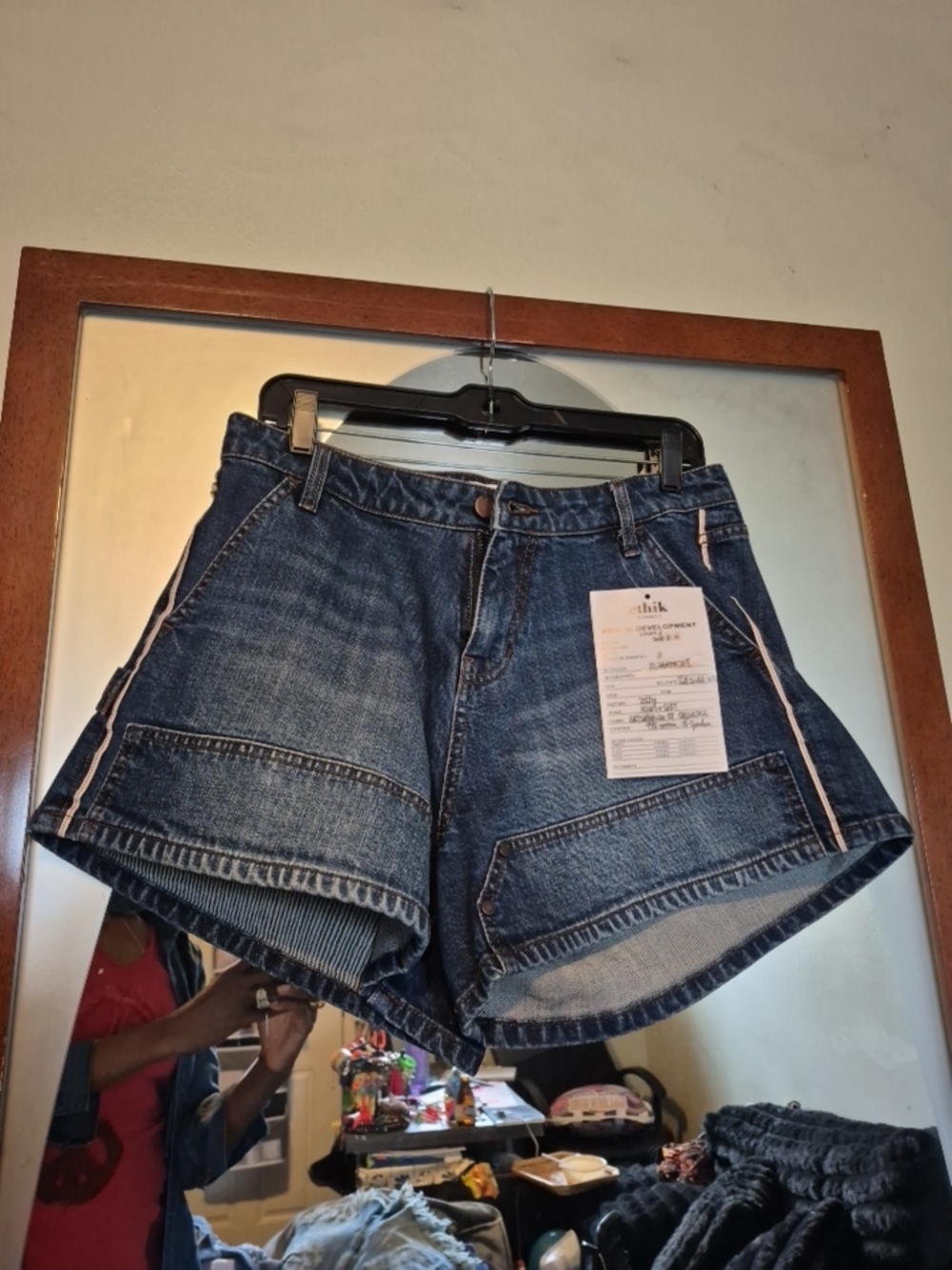 TCL Dark Blue Denim Cargo Shorts